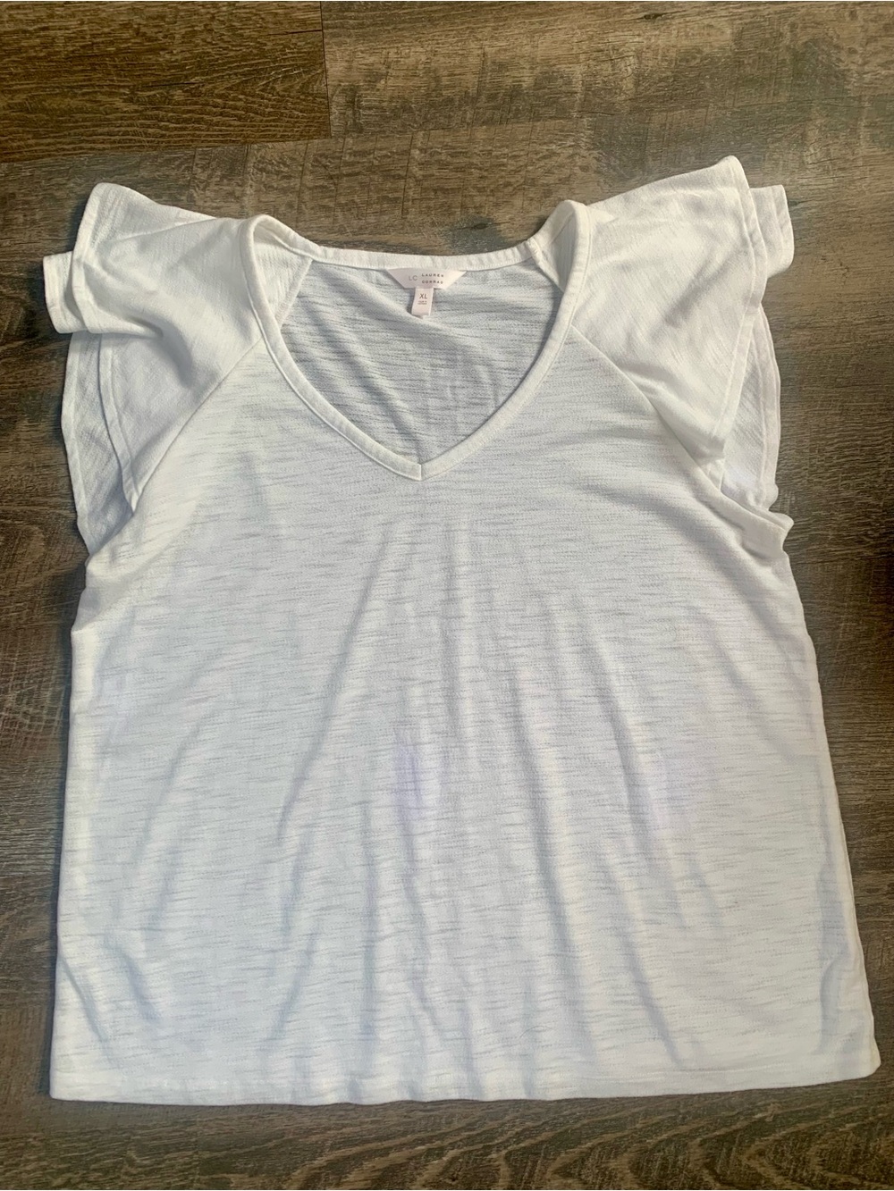 Lauren Conrad Fairycore Balletcore White V-Neck Flutter Sleeve Top